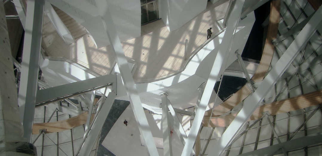 Interior view of the Louis Vuitton Foundation designed by Photo